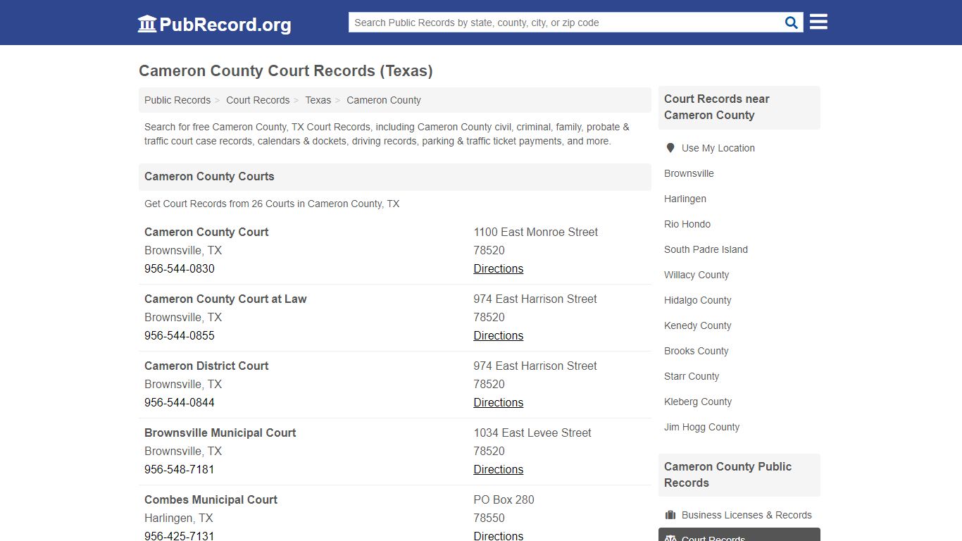 Free Cameron County Court Records (Texas Court Records)